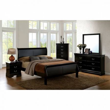 LOUIS PHILIPPE III BEDROOM 4 Pc SETS - Black